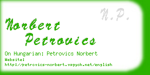 norbert petrovics business card